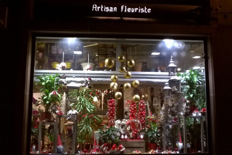 Vitrine Noël Fleurs Jehl Aux Floralies Fleuriste à Villé